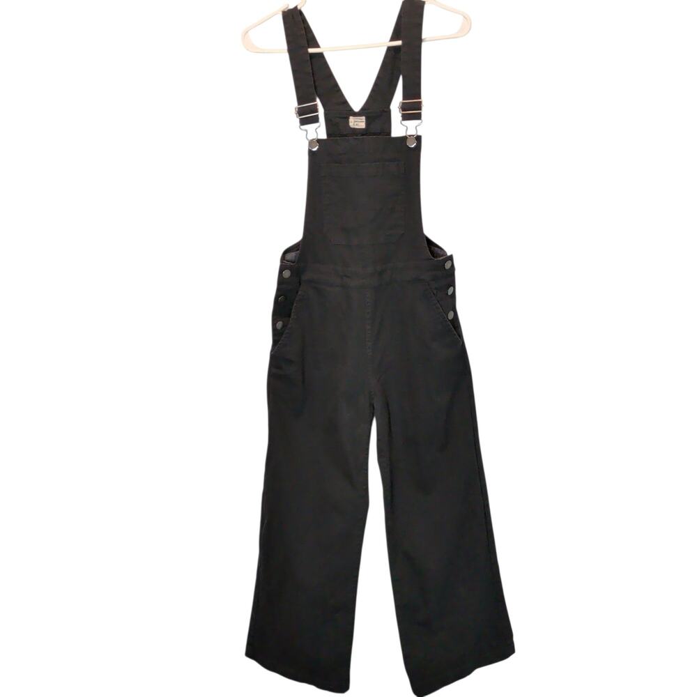 Bridge & Burn Women's Sz 27 Black Overalls Wide Leg Stretch Cotton